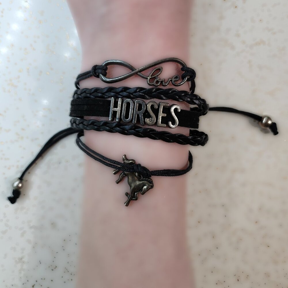 BFD Infinate Love Horses Braided Bracelet